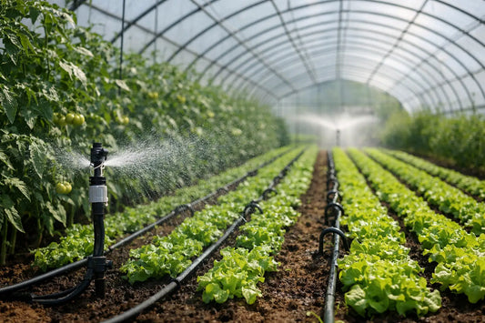 Irrigation serre maraîchère bien réglée