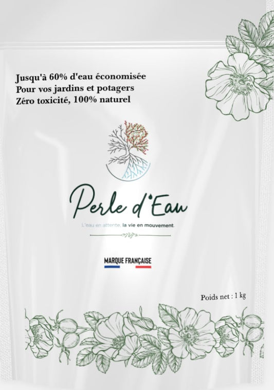 Perledeau.fr Hydrorétenteur Naturel pour Plantes (l'Unique utilisable en agro-alimentaire), Origine Végétale, Réduction Conso d'Eau 60-80%, Coup de coeur au concours solutions climat H7/SUEZ - 1 kg